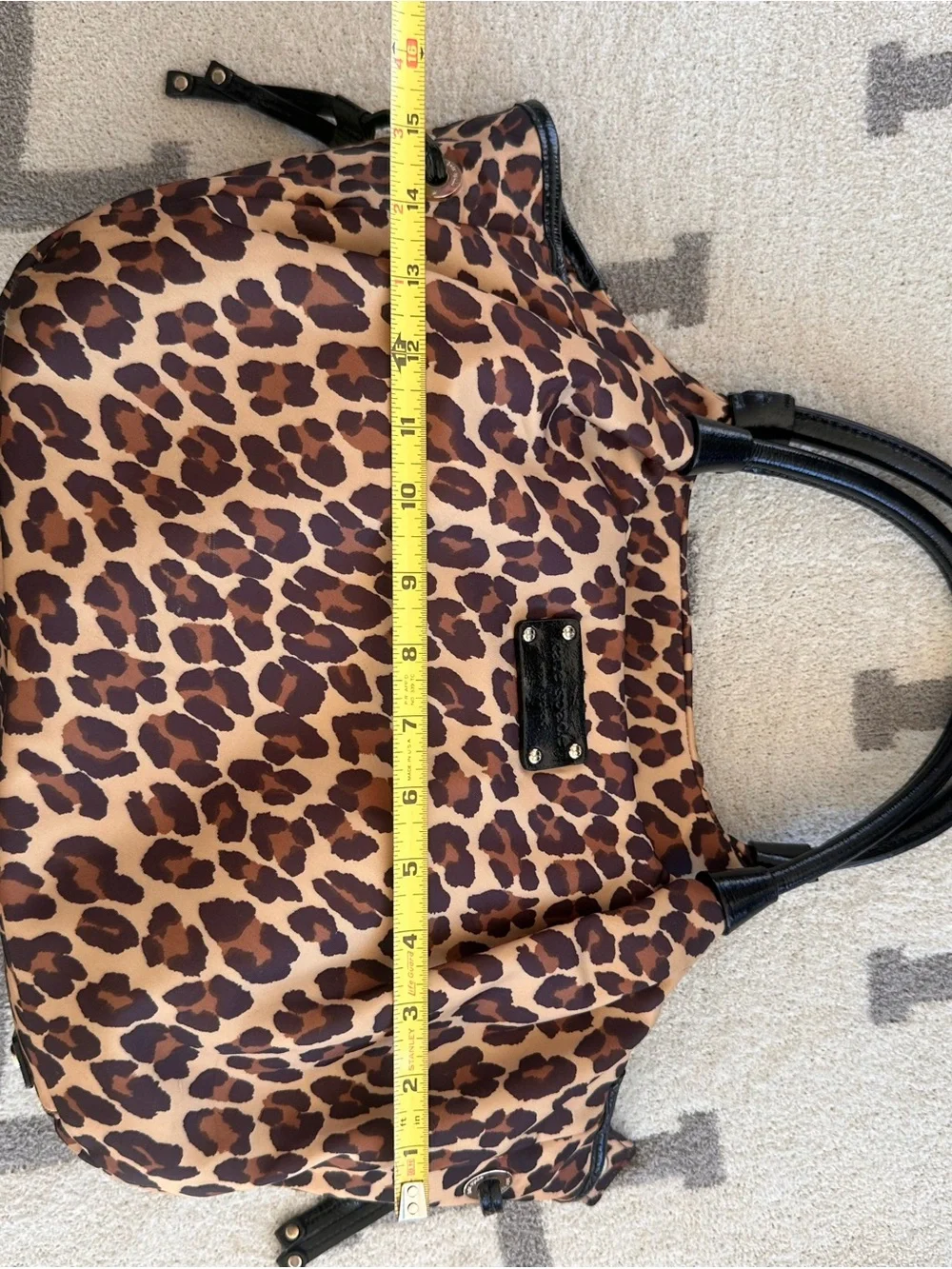 Leopard Print Tote Bag with Black Trim Kate spade- Women's Fashion Handbag